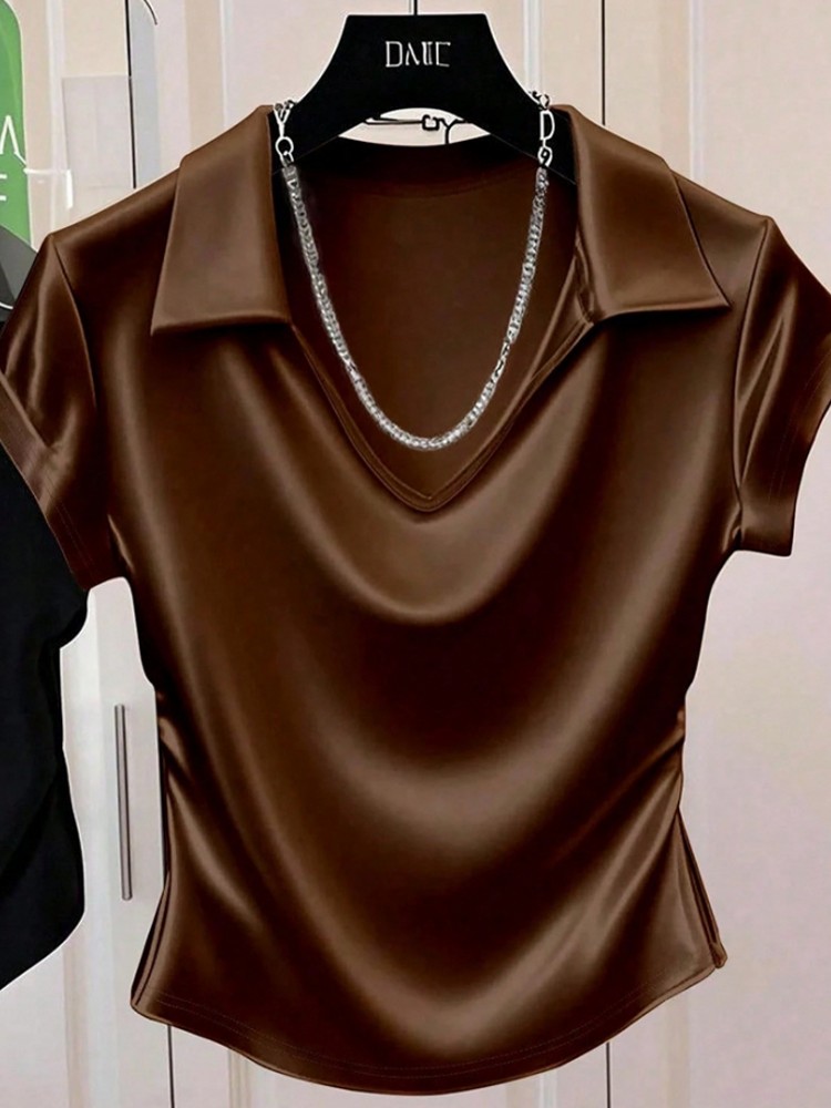 Xl Summer Clothing - قميص نسائي كاجوال بأكمام قصيرة مقاس