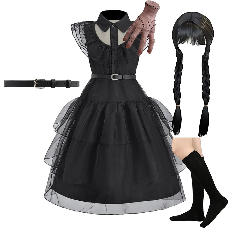 Summer Clothing Kids - زي تنكري للبنات، فستان ساحرة سوداء