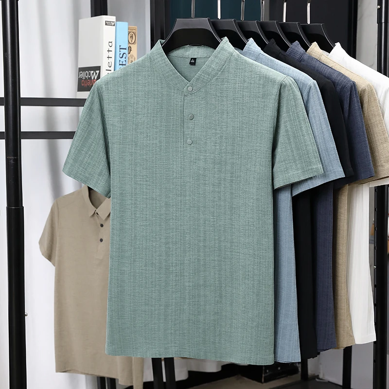 Summer Clothing Types - قمصان رجالية بياقة ماندارين وأكمام قصيرة
