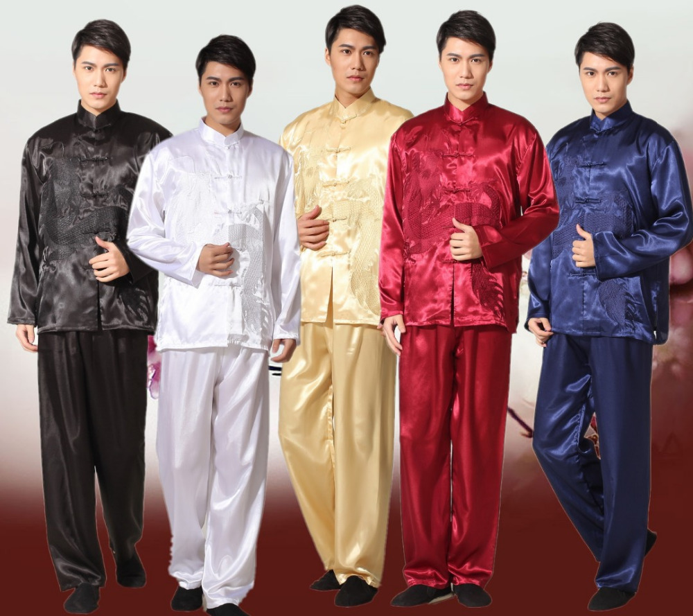 Xl Summer Clothing - النمط الصيني التقليدي الأسود الرجال الحرير