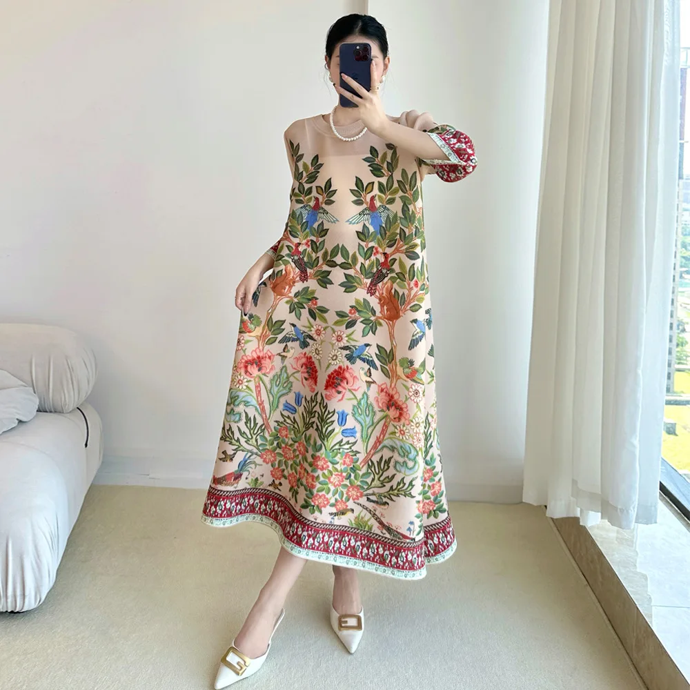 Summer 2025 Clothing Essentials - فستان مياكي مطبوع عتيق فساتين غير