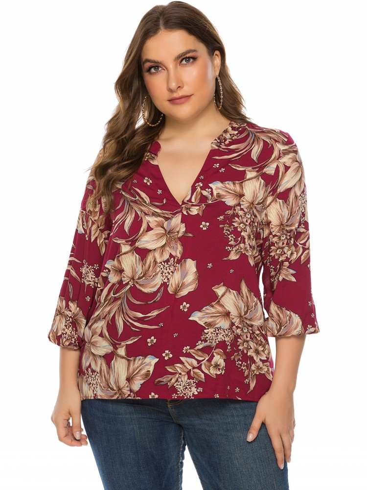 Xl Summer Clothing - قميص نسائي طويل الأكمام بمقاسات كبيرة