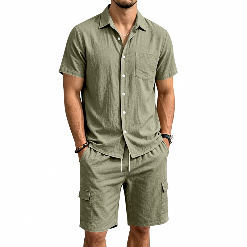 Summer Clothing Types - طقم صيفي أمريكي للرجال من قطعتين: