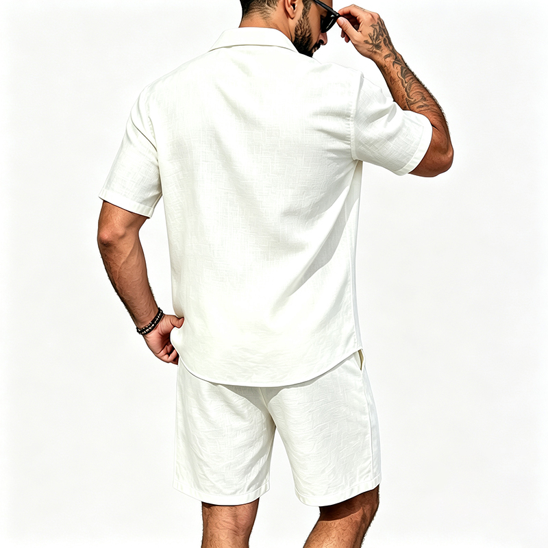 طقم رجالي من قطعتين من الكتان، - مراجعة Summer Clothing Types وسعره