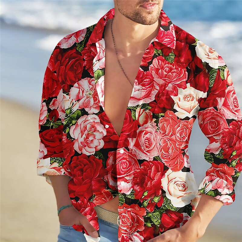 قميص رجالي موضة 2023 نمط ورود  - مراجعة Summer Rose Clothing وسعره