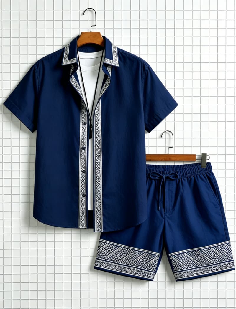 طقم قميص رجالي بأكمام قصيرة وش - مراجعة Summer Clothing Types وسعره