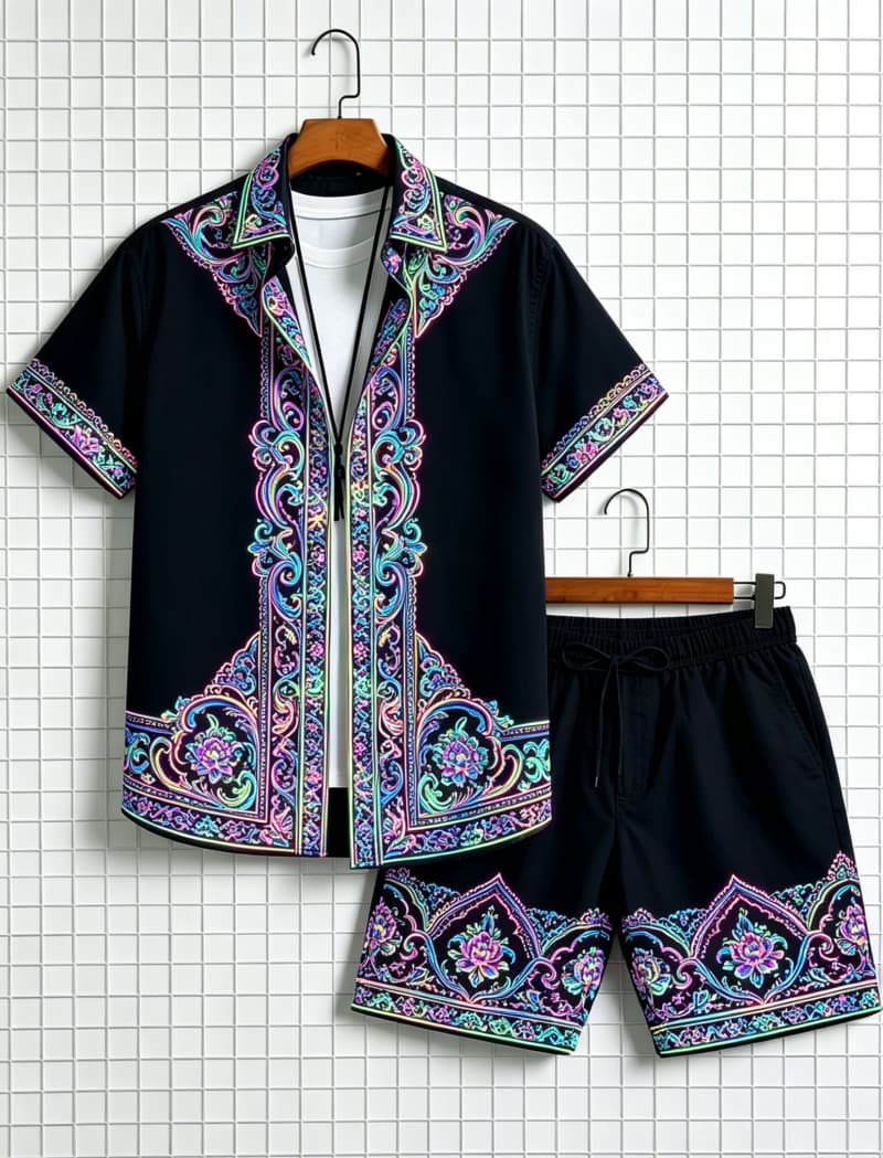 طقم قميص رجالي بأكمام قصيرة وش - مراجعة Summer Clothing Types وسعره