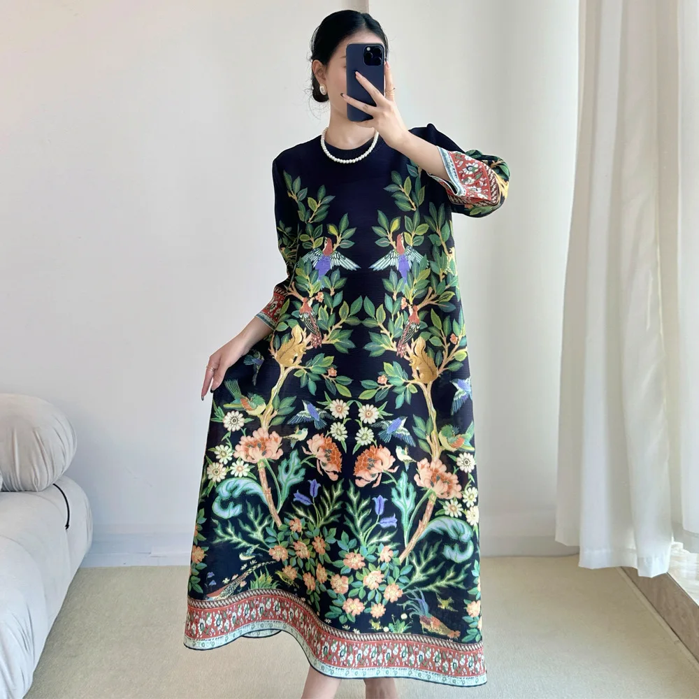 فستان مياكي مطبوع عتيق فساتين  - مراجعة Summer 2025 Clothing Essentials وسعره