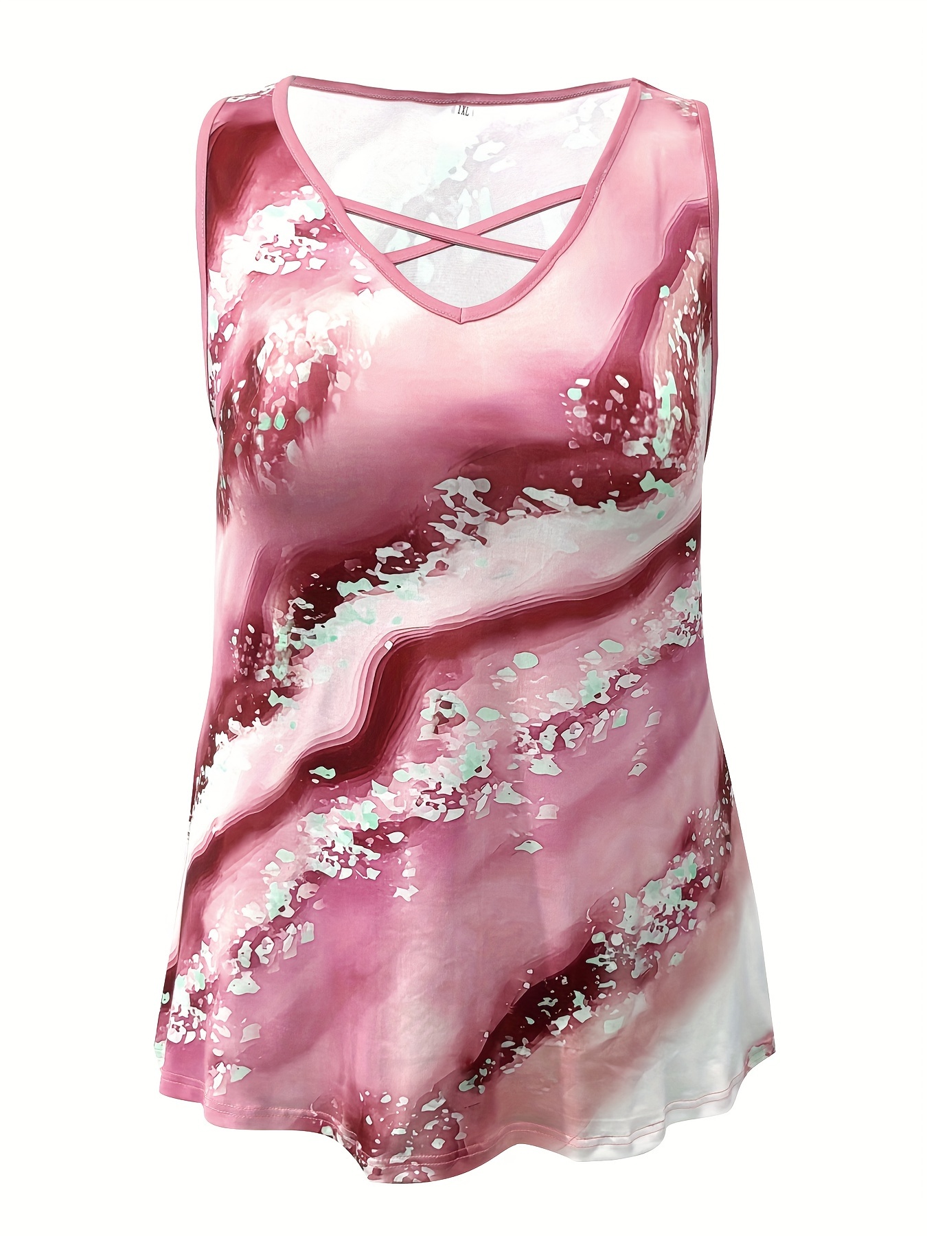 حجم كبير طباعة الرخام تانك الأ - مراجعة Tank Top Breathable وسعره