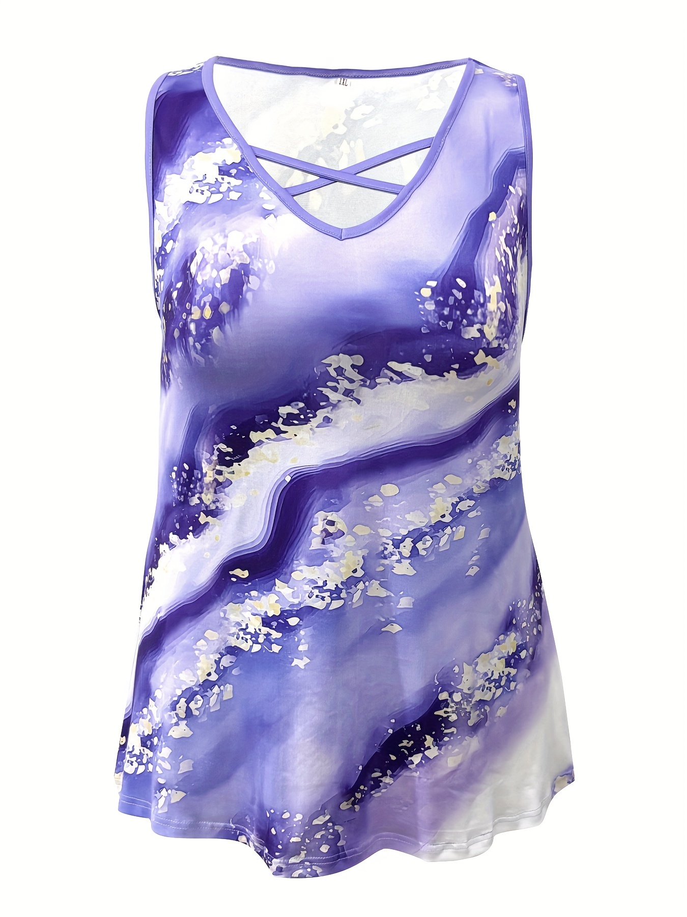 حجم كبير طباعة الرخام تانك الأ - مراجعة Tank Top Breathable وسعره