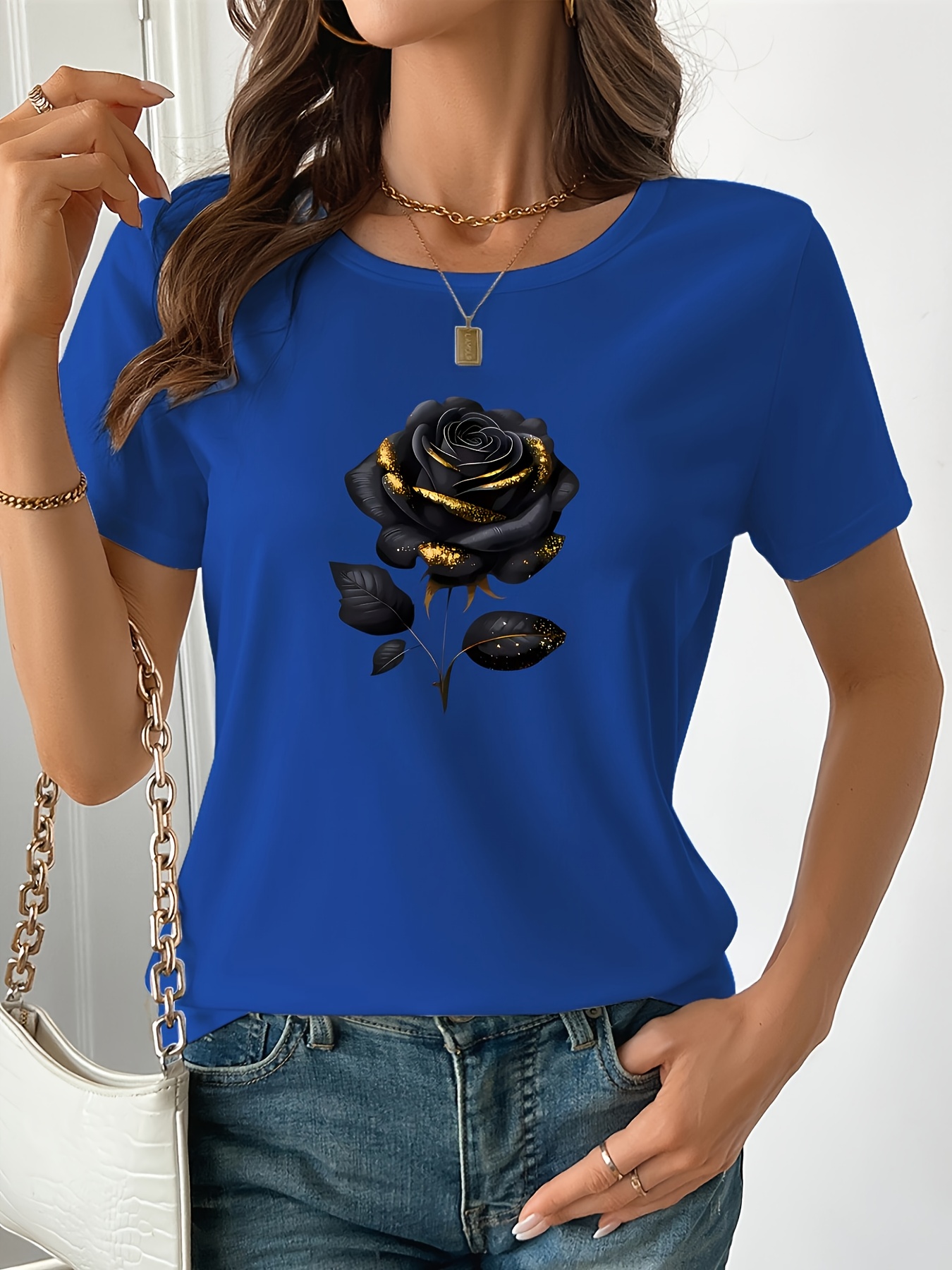 تي شيرت نسائي أسود كبير الحجم  - مراجعة Summer Rose Clothing وسعره